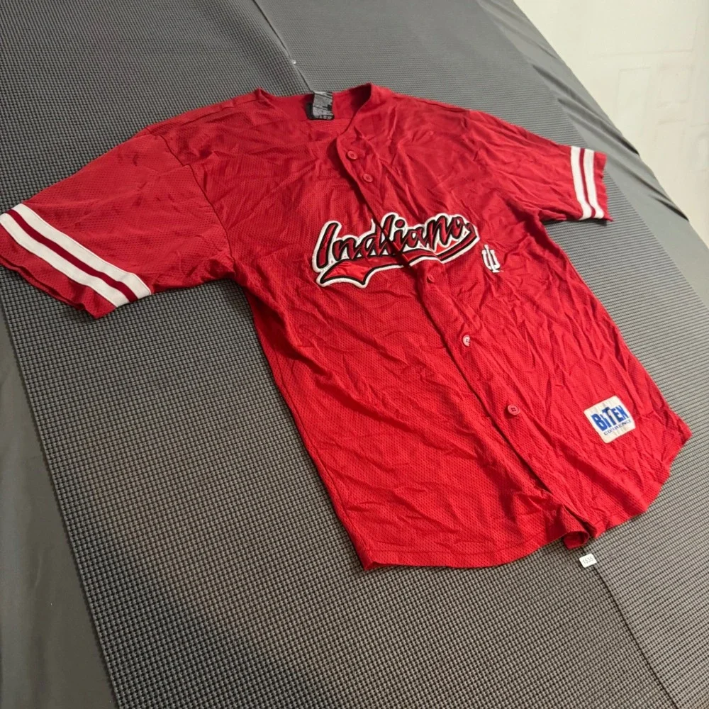 Indiana University Hoosiers Baseball Jersey Red Big Ten JA Mens Medium 03
